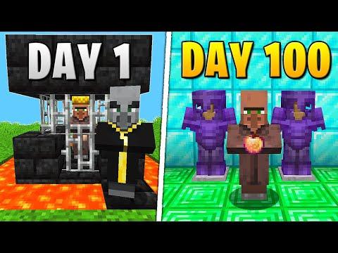 I Survived 100 Days as a VILLAGER in Hardcore Minecraft... thumbnail
