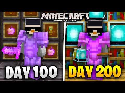 I Survived 200 Days of HARDCORE Minecraft Bedrock... thumbnail