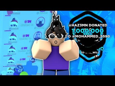 Hazem Donated $27,000,000 ROBUX to an ENTIRE SERVER.. thumbnail