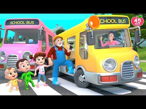 Wheels on the Bus | Pink, Blue and Yellow Buses | Lalafun Nursery Rhymes & Kids Songs thumbnail