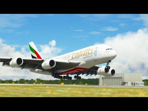 IMPOSSIBLE!!! Airbus A380 Emirates Airways Landing at Raleigh-Durham Airport thumbnail