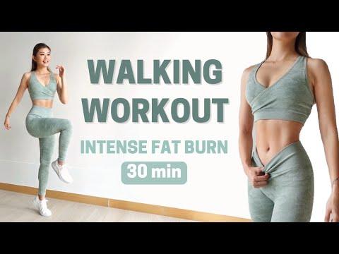 30 MIN WALKING CARDIO WORKOUT | Intense Full Body Fat Burn at Home ~ Emi thumbnail