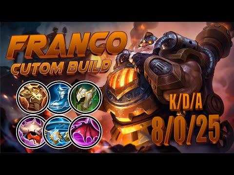 CUSTOM BUILD TOP 1 GLOBAL FRANCO MVP TANK FRANCO NO MERCY WITH HIS HOOK!! #mlbb thumbnail