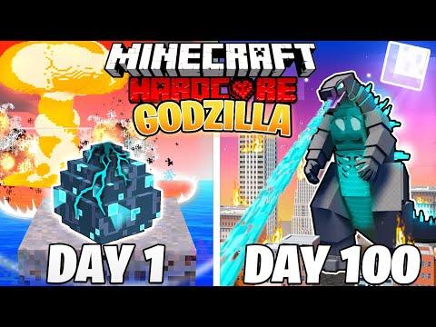I Survived 100 DAYS as GODZILLA in HARDCORE Minecraft! thumbnail