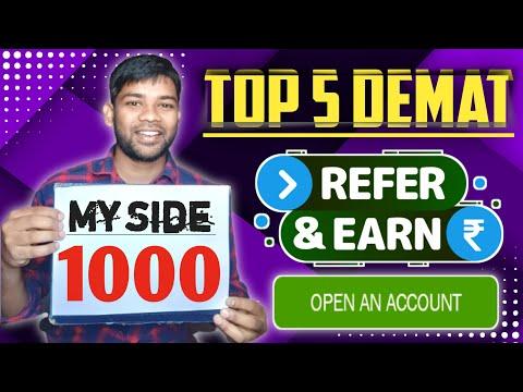 Top 5 Demat Refer And Earn | Best 5 Demat Account In India | Refer And Earn Demat Account thumbnail