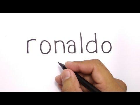 WOW, how to turn words RONALDO into CARTOON for KIDS , AMAZING ART / DRAWING RONALDO CR7 thumbnail