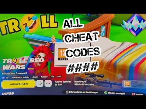 Fortnite - TROLL BED WARS ALL CHEAT CODES thumbnail