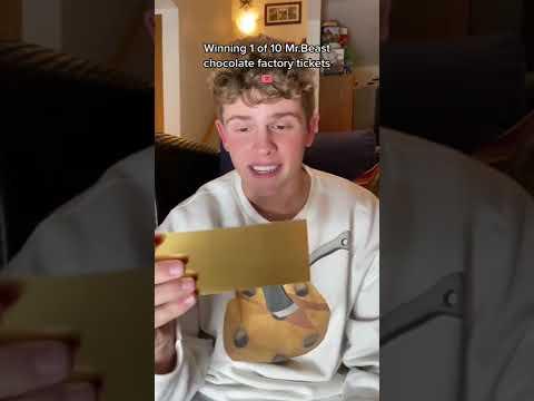I won one of Mr.Beast’s chocolate bar golden tickets! #shorts #chocolate #mrbeast thumbnail