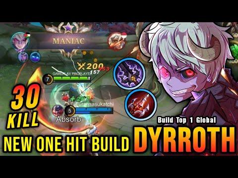 30 Kills + MANIAC!! New Dyrroth One Hit Build and Emblem!! - Build Top 1 Global Dyrroth ~ MLBB thumbnail