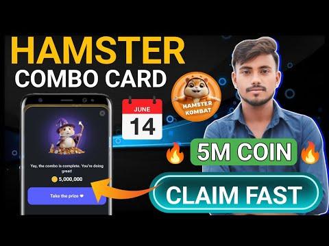 14 June Combo Card Hamster Kombat || 5 Million Points Daily Combo Card | Hamster kombat today Combo thumbnail
