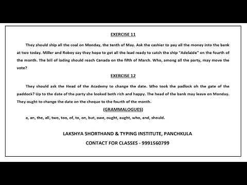 Pitman Shorthand Exercise 11 and 12 Dictation With Grammalogues | 40 WPM | thumbnail