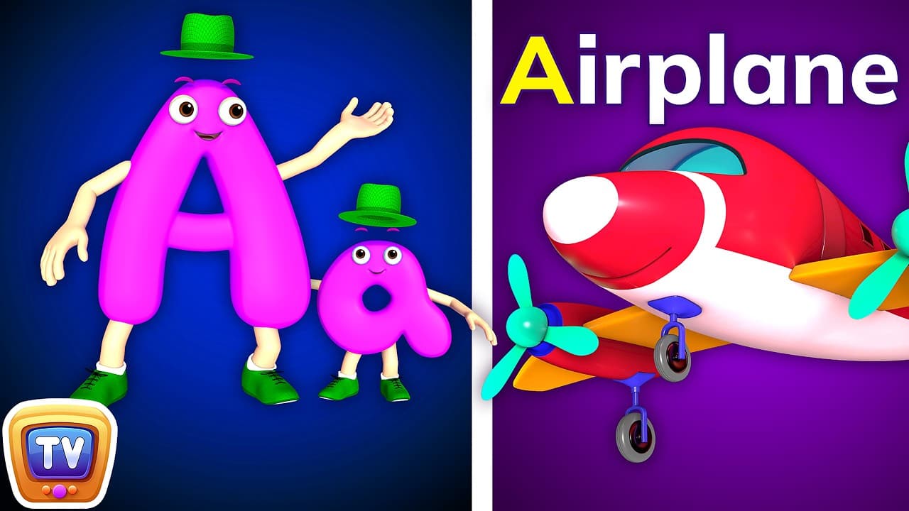 Phonics Song 2 with TWO Words in 3D - A For Airplane - ABC Alphabet Songs with Sounds for Children
