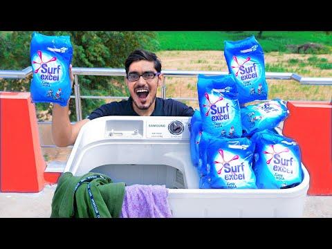 Washing Cloths Using 10 Kg Detergent Power | मशीन में डाल दिया 10 किलो सर्फ़ | What Will Happen? thumbnail