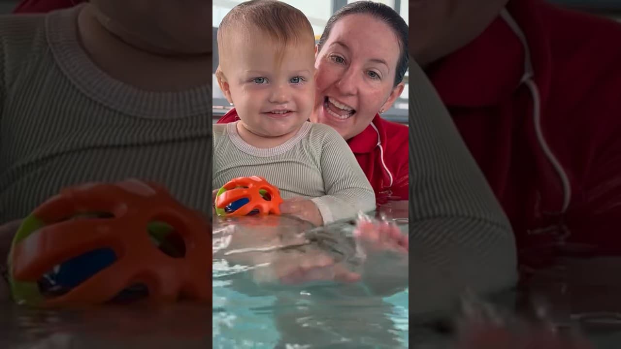 Baby Swim Kick and Float To Ledge #babyswimming #swimming #pool #pooltime #learntoswim #swimschool