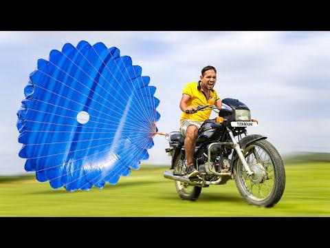 We Put Super Big Parachute On Splendor Bike thumbnail