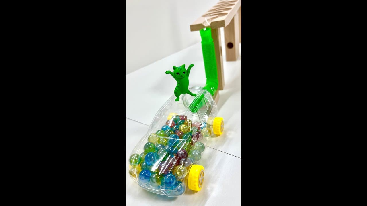 Marble Run ASMRโ HABA Wave Slope, Skeloeton Car #shorts #marblerun @marblerunone