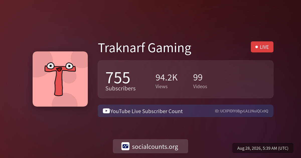 traknarf-gaming-youtube-live-subscriber-count-socialcounts