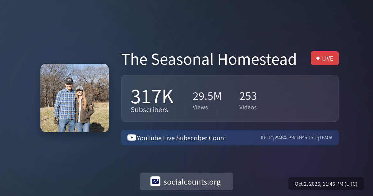 the-seasonal-homestead-youtube-live-subscriber-count-socialcounts