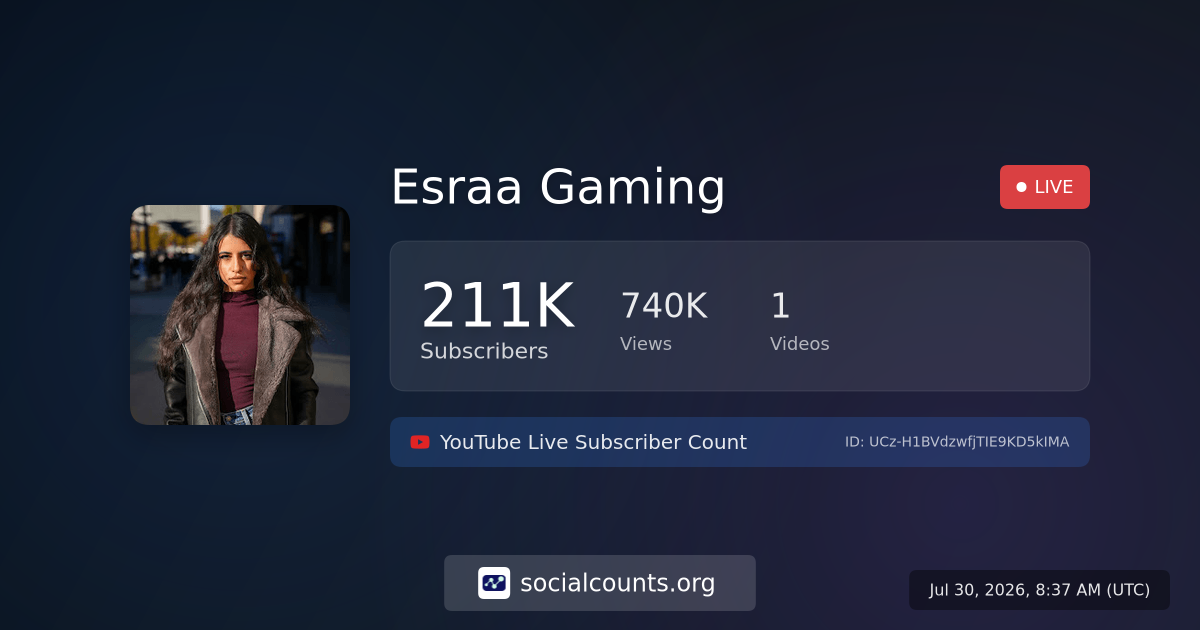 esraa-gaming-youtube-live-subscriber-count-socialcounts