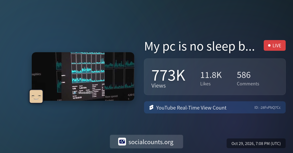 My pc is no sleep bro #roblox #stealanegg | Real-Time YouTube Live View ...