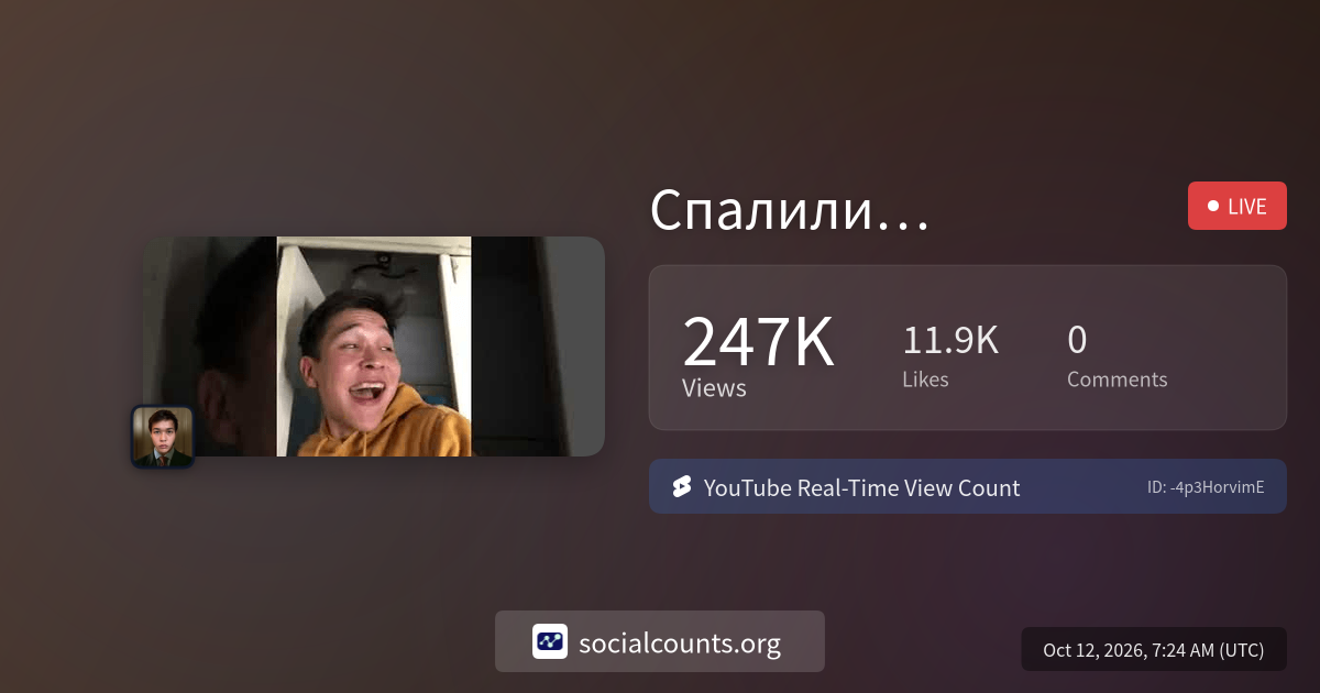 Спалили… | Real-Time YouTube Live View Count | SocialCounts.org