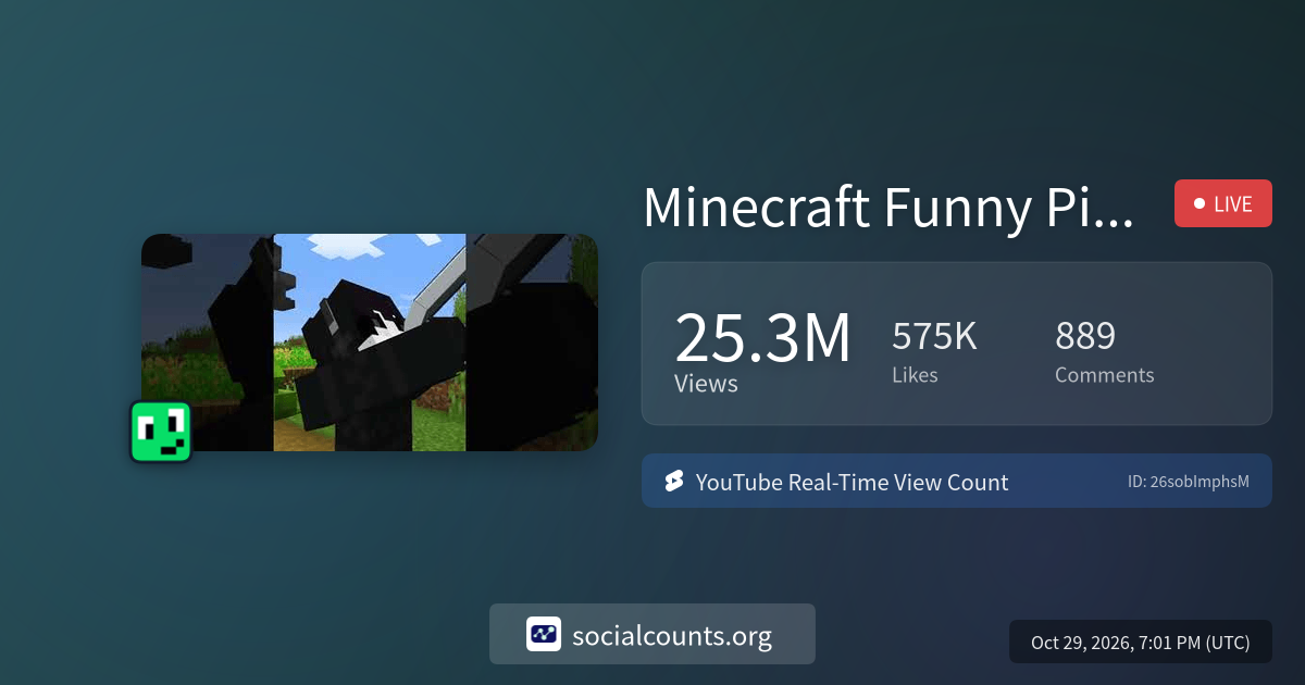 Minecraft Funny Ping 59% | Real-Time YouTube Live View Count ...