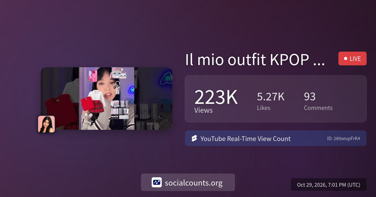 Il mio outfit KPOP per il back to school | Real-Time YouTube Live View ...