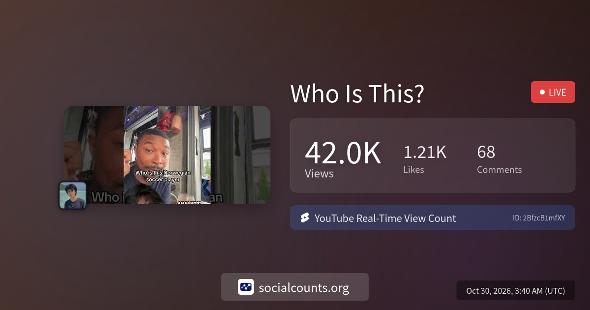 Who Is This? | Real-Time YouTube Live View Count | SocialCounts.org