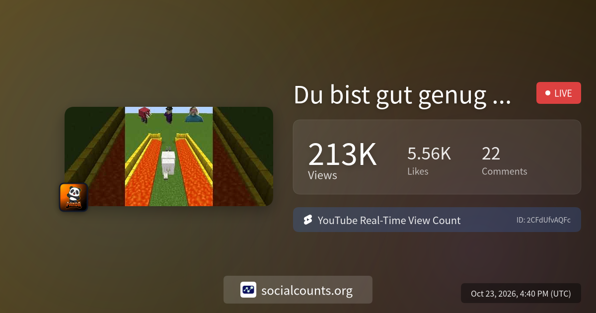 du-bist-gut-genug-use-this-audio-real-time-youtube-live-view