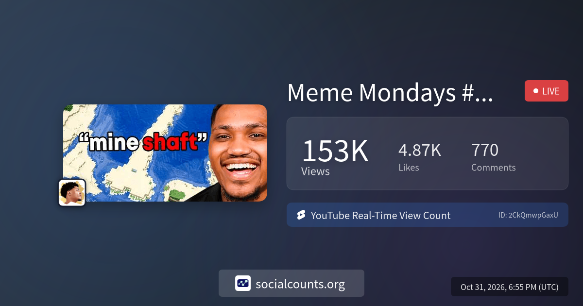 Meme Mondays #13😂 | Real-Time YouTube Live View Count | SocialCounts.org