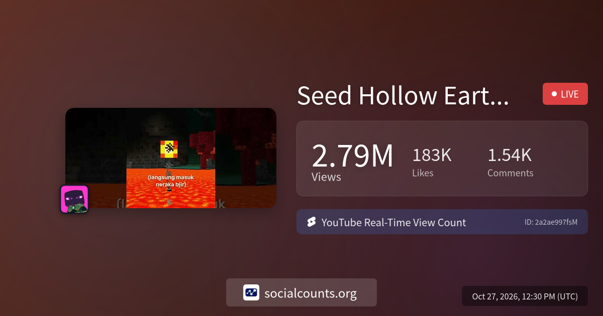Seed Hollow Earth 🌎 | Real-Time YouTube Live View Count | SocialCounts.org