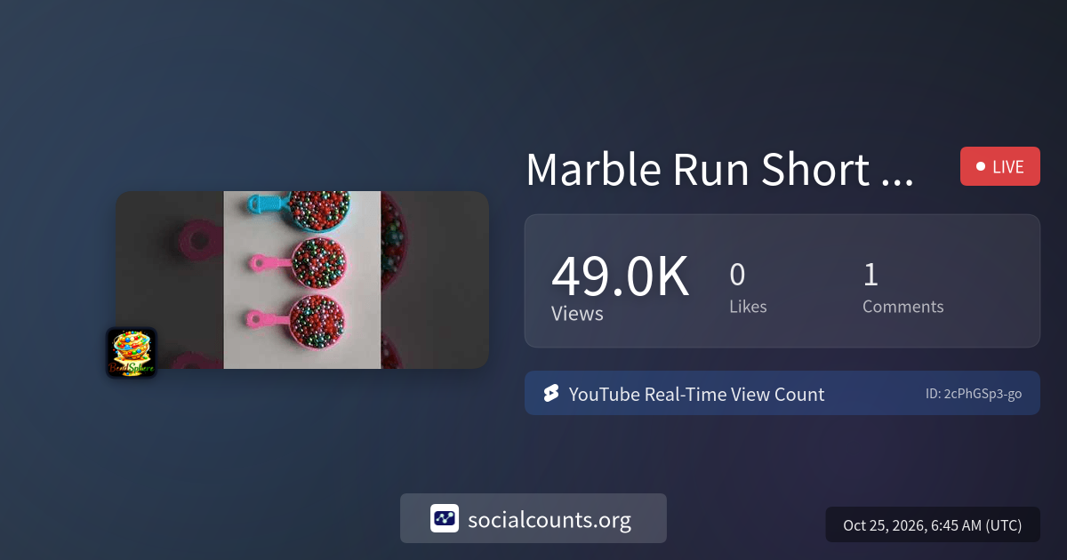 Marble Run Short 🤩 #277 Like 🌈 | Real-Time YouTube Live View Count ...