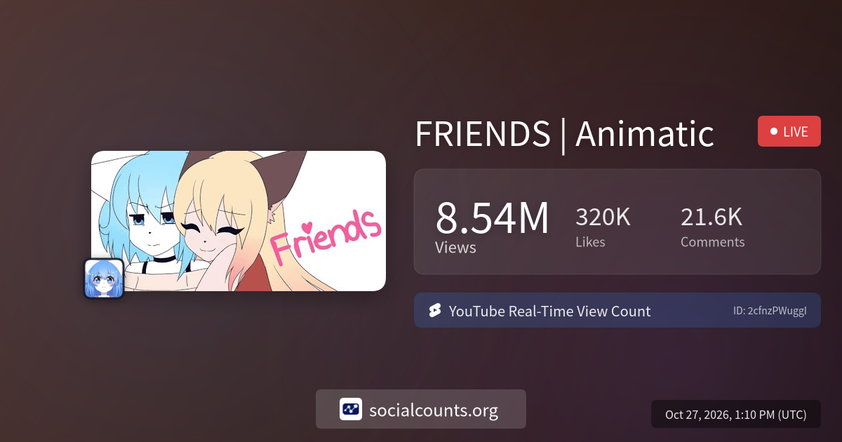 FRIENDS | Animatic | Real-Time YouTube Live View Count | SocialCounts.org