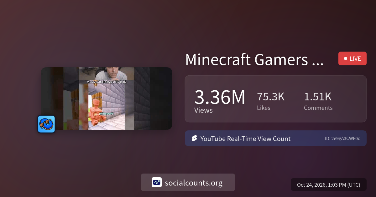 Minecraft Gamers High IQ | Real-Time YouTube Live View Count ...