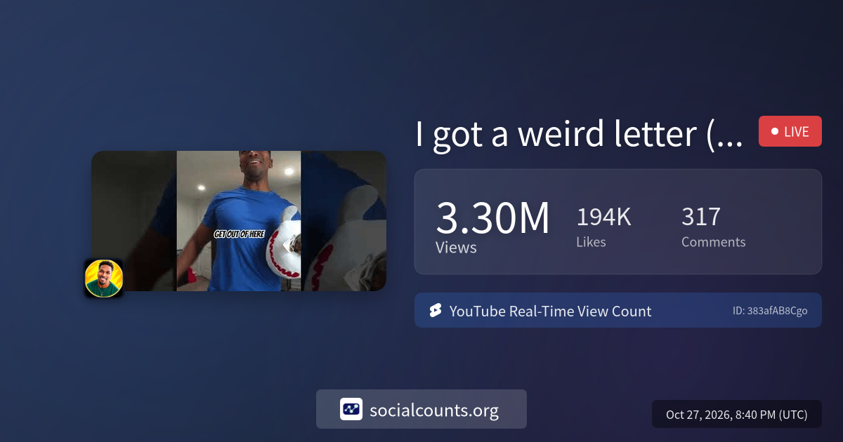 I got a weird letter (Part 1) | Real-Time YouTube Live View Count ...