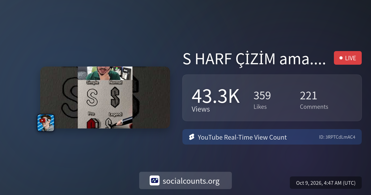 S HARF ÇİZİM ama.. KOLAY vs. ZOR⁉️ ️🤔 | Real-Time YouTube Live View ...
