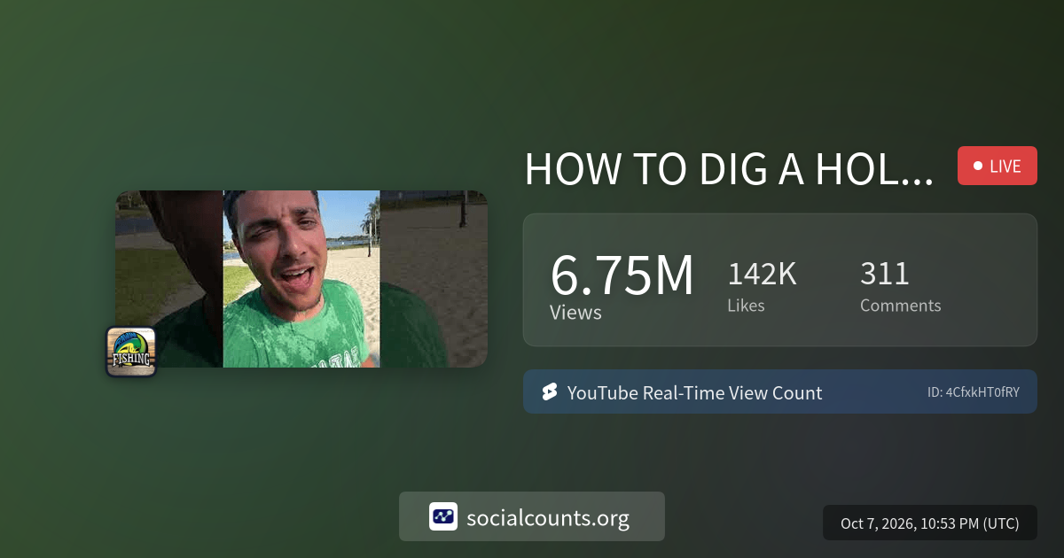 HOW TO DIG A HOLE TO CHINA | Real-Time YouTube Live View Count ...