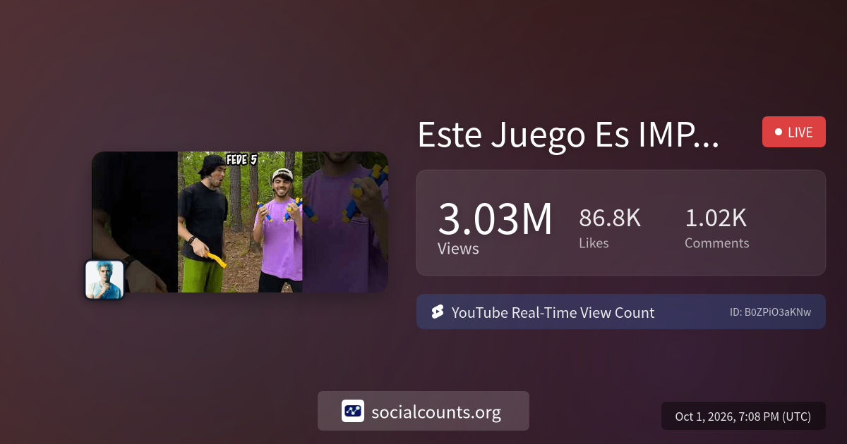 Este Juego Es IMPOSIBLE | Real-Time YouTube Live View Count ...