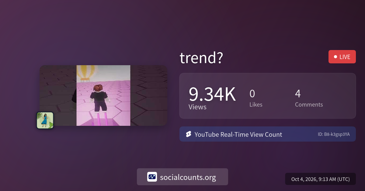 Trend Real Time YouTube Live View Count SocialCounts
