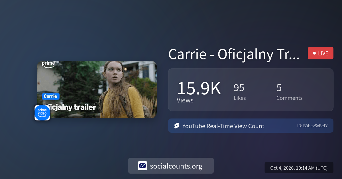 Carrie Oficjalny Trailer Prime Video Real Time YouTube Live View 