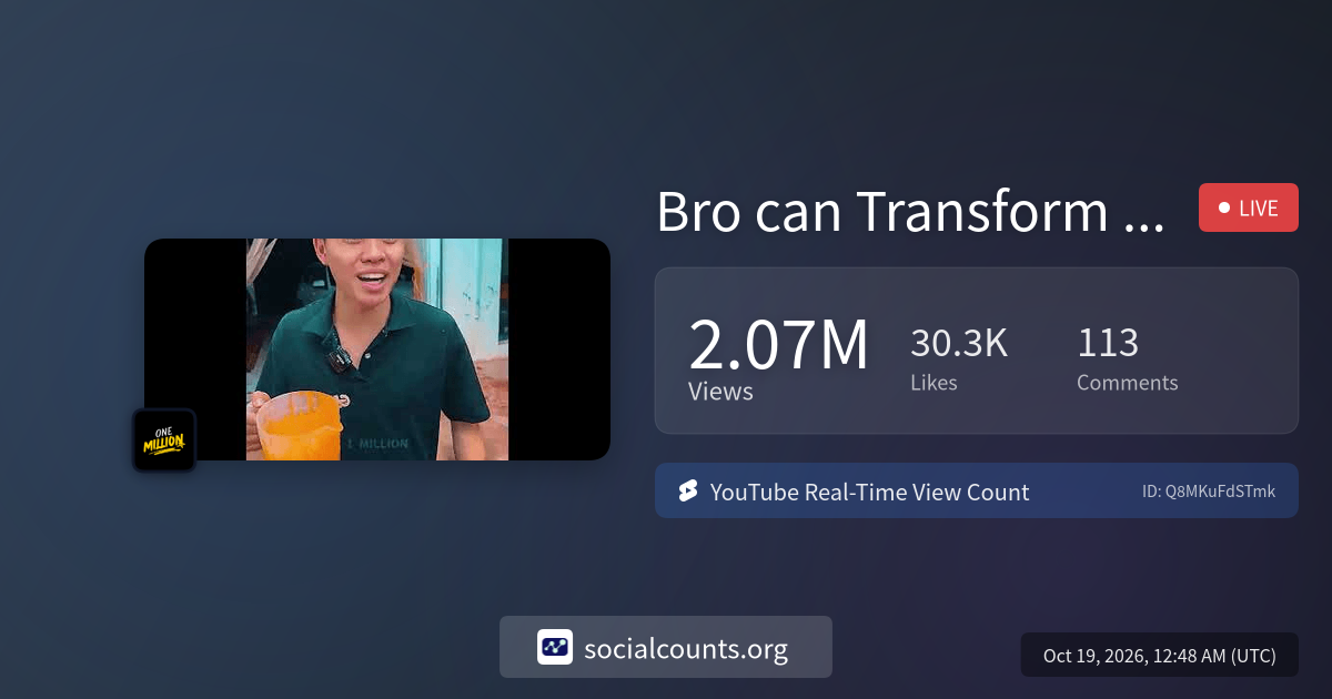 Bro can Transform Anything ☠️ | Real-Time YouTube Live View Count ...