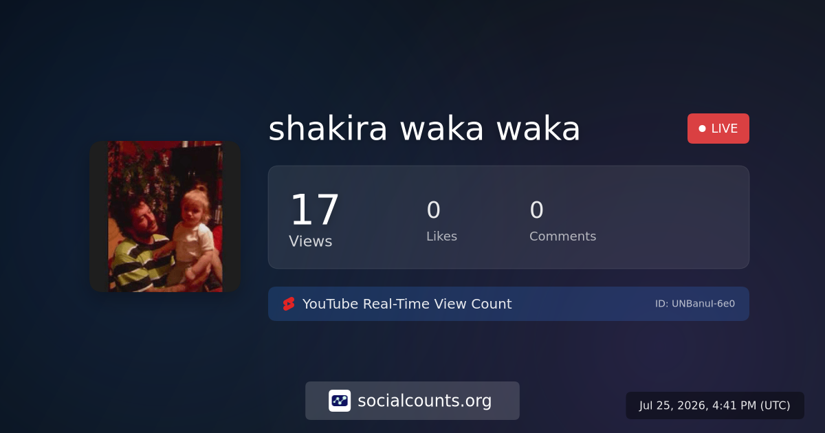 shakira waka waka | Real-Time YouTube Live View Count | SocialCounts.org