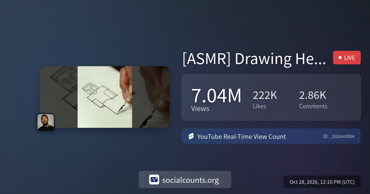 [ASMR] Drawing Herobrine From Minecraft | Real-Time YouTube Live View ...