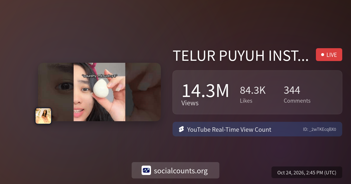 TELUR PUYUH INSTAN !!??🥚 | Real-Time YouTube Live View Count ...