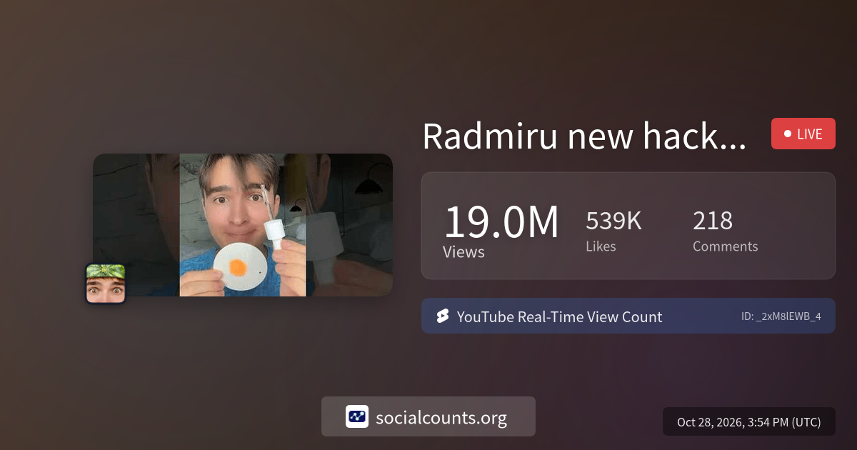 Radmiru new hacks! 🤩 #shorts | Real-Time YouTube Live View Count ...