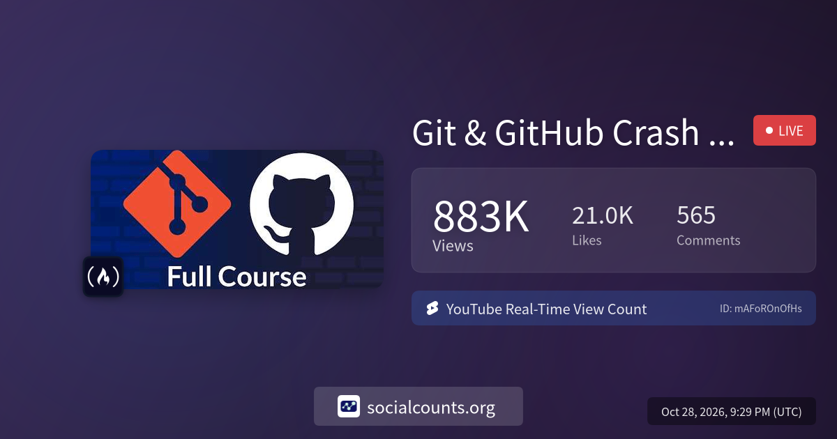 Git & GitHub Crash Course for Beginners [2026] | Real-Time YouTube Live ...